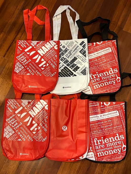 lululemon Handbags - lululemon Reusable Shopping Tote Bags Set of 6